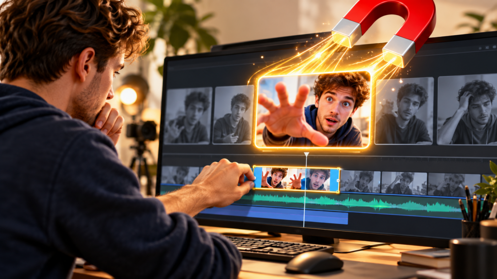 50 YouTube Hooks That Stop the Scroll (With the Psychology Behind Each) — editorial illustration